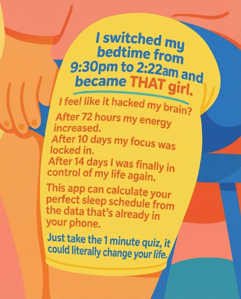 This image ad promotes an app that helps users calculate their perfect sleep schedule using data already in their phone.