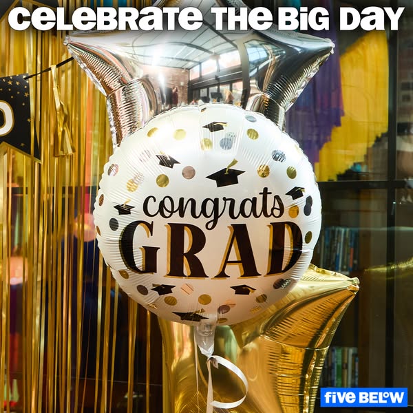 This image ad from Five Below wishes congratulations to a graduate.