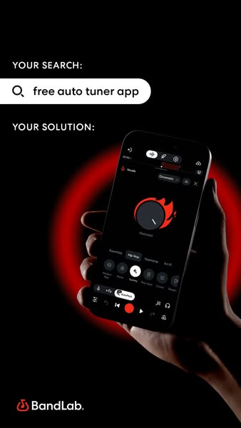 This ad presents BandLab as the solution for anyone looking for a free auto tuner app.