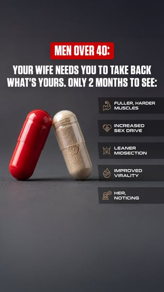 This image ad promotes a product targeting men over 40, suggesting it can help them regain what they've lost, with b