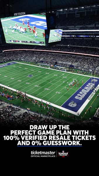 This ad is for Ticketmaster and advertises 100% verified resale tickets.