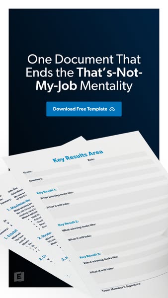This ad promotes a free template designed to eliminate the "that's-not-my-job mentality".