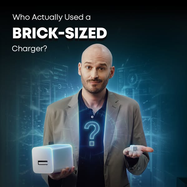This ad opens with the presenter posing a question that challenges the assumption that big chargers are needed. It featu