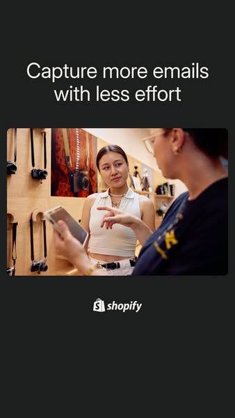 This ad for Shopify highlights how businesses can grow their email list with less effort by using Shopify Email.