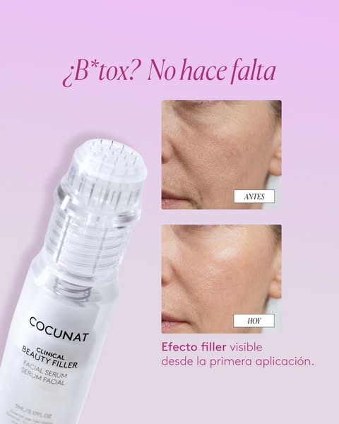 This ad features a face serum that claims to have visible filler effects from the first application. The ad asks if B*to
