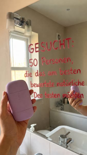 This ad is for a natural deodorant and is targeting 50 people to try the product.