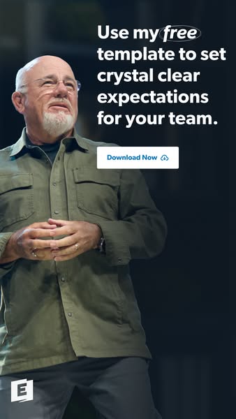 This image ad features an older man offering a free template to the viewer to help set clear expectations for their team