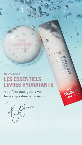 This ad showcases Kylie Cosmetics lip products that hydrate and smooth lips. The ad emphasizes the essential nature of t