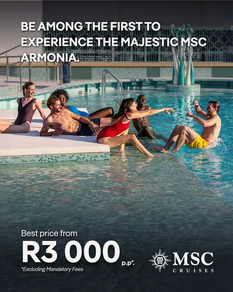 This image ad for MSC Cruises invites viewers to be among the first to experience the majestic MSC Armonia. The ad featu