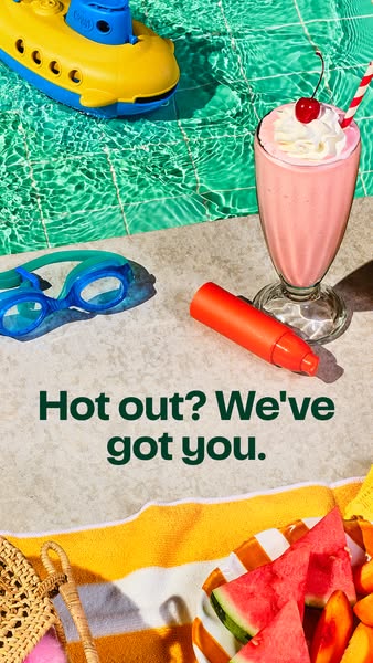 This summer-themed ad by Dropps is designed to keep people cool and clean during the summer season. It includes the prod