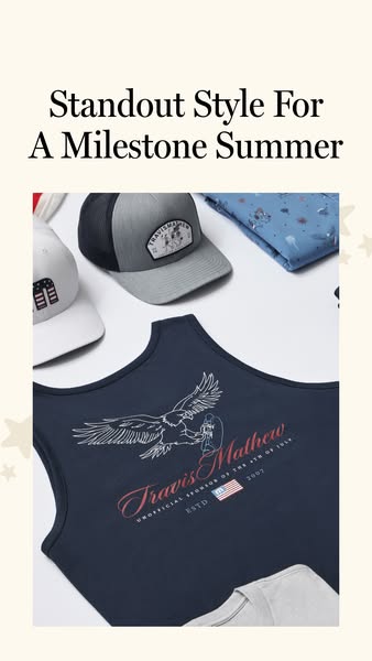 This ad showcases several different pieces of Travis Mathew apparel. There is a headline on top of the ad to bring more 