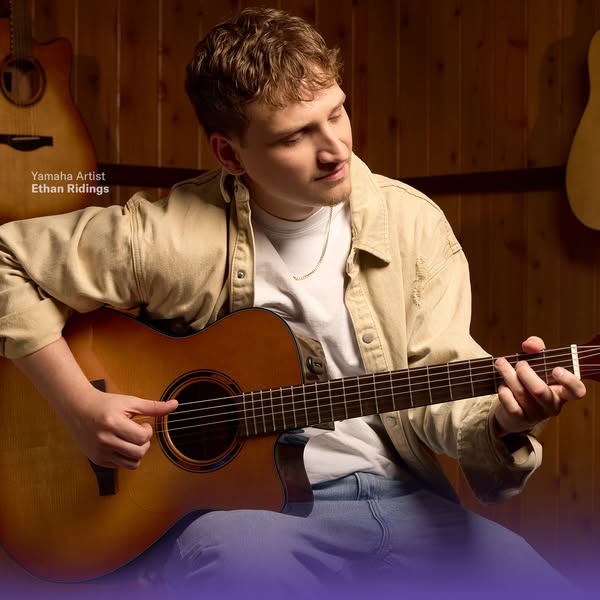 This image ad features Ethan Ridings, a Yamaha artist, playing a Yamaha guitar. The ad targets music enthusiasts and gui