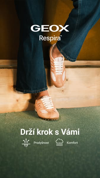 This ad features a pair of Geox Respira sneakers. The ad highlights the breathability and comfort of the shoes.
