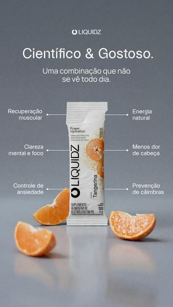This ad showcases Liquidz, an electrolyte supplement available in powder form. The visual features the product packaging