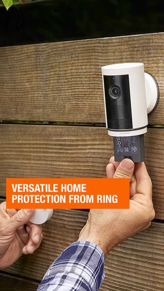 This ad highlights the versatility of the Ring security camera by showcasing the ease of battery replacement.