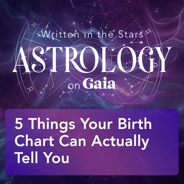 This ad promotes an astrology reading on Gaia, promising insights into what a birth chart can reveal.