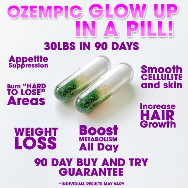 This ad promotes a supplement pill, with a focus on rapid weight loss and additional benefits such as appetite suppressi
