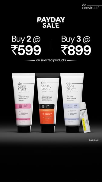 This image ad for Deconstruct promotes a Payday Sale, offering a discount when customers buy two or three selected produ