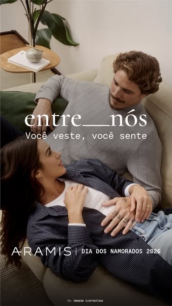 This image ad for Aramis features a couple lounging intimately. The ad promotes Aramis clothing as something you feel wh