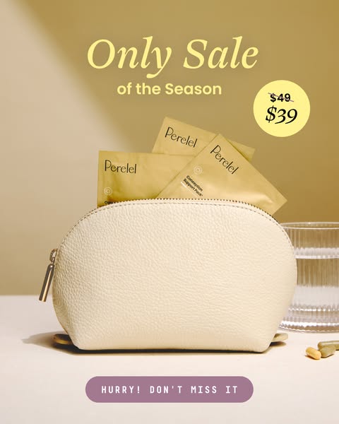 This image ad for Perelel promotes a sale on their Conception Support Pack. The ad features the product's packaging 