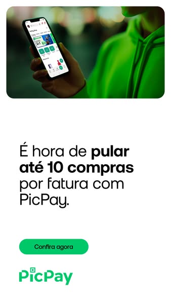 This ad showcases the PicPay mobile app and highlights a benefit. The ad features a person using the app, and the ad cop