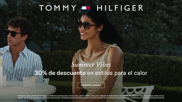 This ad for Tommy Hilfiger promotes a summer sale of 30% off select styles. The image shows a man and woman wearing sung