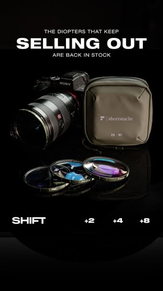This ad is for the shortstache diopters, promoting that they are back in stock.