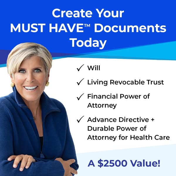 This image ad promotes a service that helps users create essential legal documents such as wills, living revocable trust