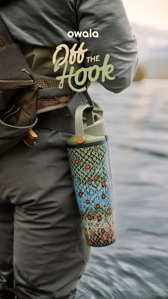 This ad showcases a limited edition Owala water bottle, highlighting its unique design and relevance for outdoor activit