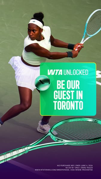 This ad is promoting a sweepstakes that will send the winner to the WTA tournament in Toronto.