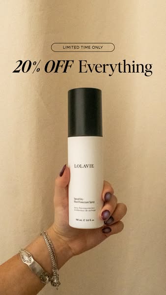 This image ad for Lolavie promotes a limited time offer of 20% off everything.
