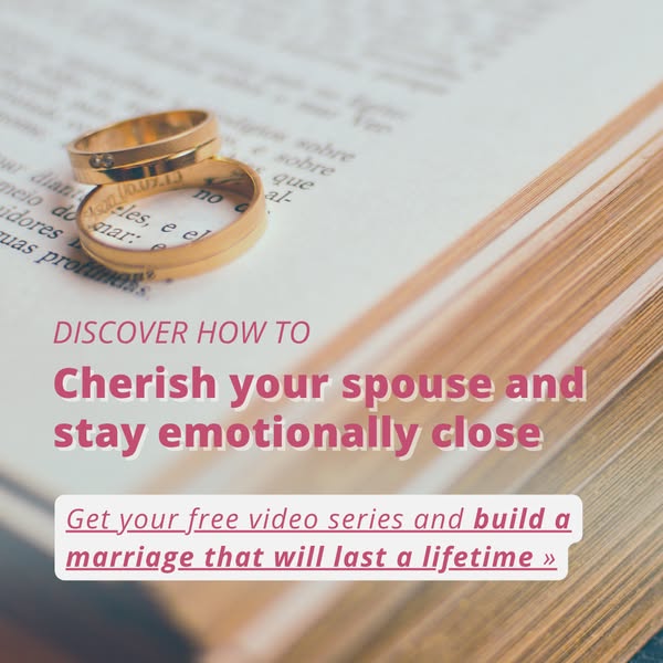 This image ad is promoting a free video series to help couples cherish each other and build a marriage that will last a 