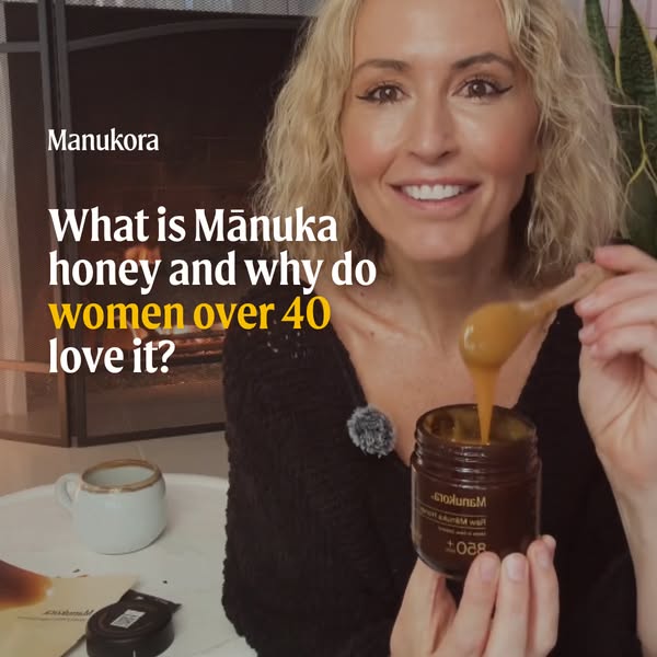 This ad from Manukora uses an image to highlight why women over 40 love their Manuka honey.