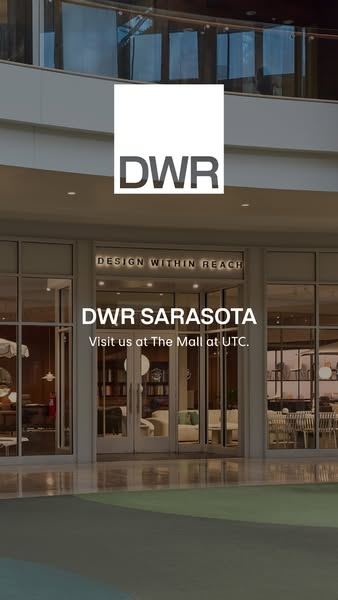 This image ad promotes the DWR (Design Within Reach) store location in Sarasota, inviting customers to visit them at The