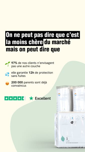 The ad highlights the quality and features of diapers, noting customer satisfaction and overnight protection. It acknowl