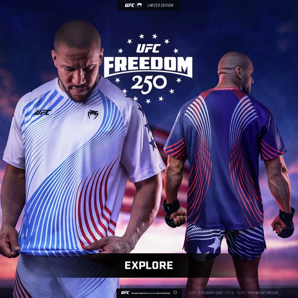Ad for limited edition UFC Freedom 250 gear.