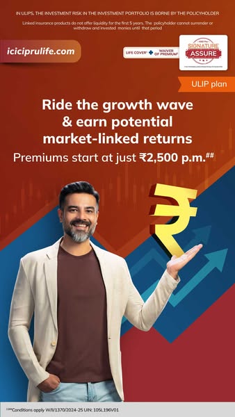 This ad for ICICI Prudential Life Insurance promotes their ULIP (Unit Linked Insurance Plan) which helps individuals inv