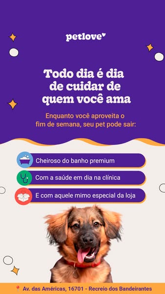 This ad promotes Petlove, a pet care brand, by emphasizing the joy and care associated with pets, especially during week