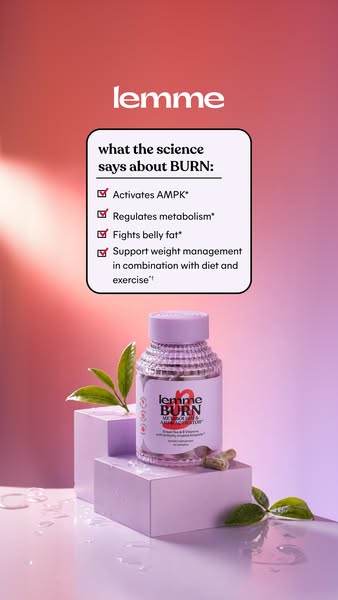 This ad for Lemme Burn highlights the product's key features and scientific support for weight management.