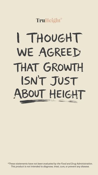 This ad uses a quote about growth to create interest and introduce the brand TruHeight.