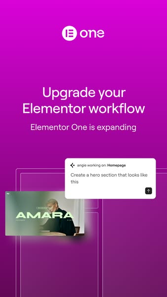 This ad for Elementor One utilizes a screen capture to emphasize its workflow upgrade capabilities. The creative focuses