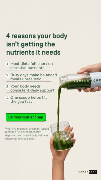 This ad uses a list of features to highlight a nutritional product, showing how it can fill in the gaps left by modern d