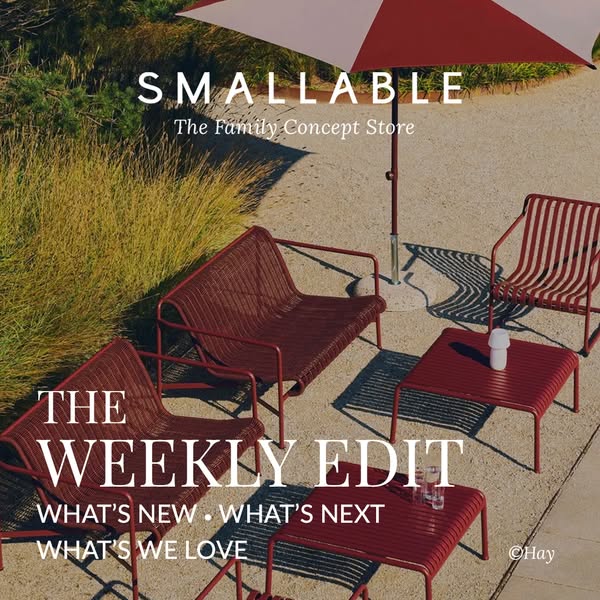 The image is an advertisement for Smallable, a 'family concept store', highlighting 'the weekly edit' of