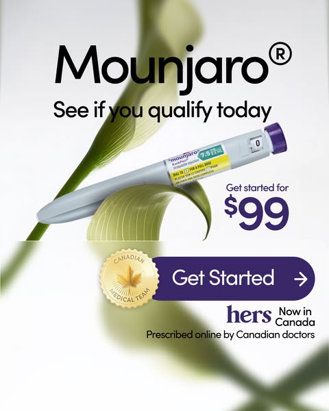 This is a product-focused image ad for Mounjaro, a prescription medication. The ad prominently features the Mounjaro pen