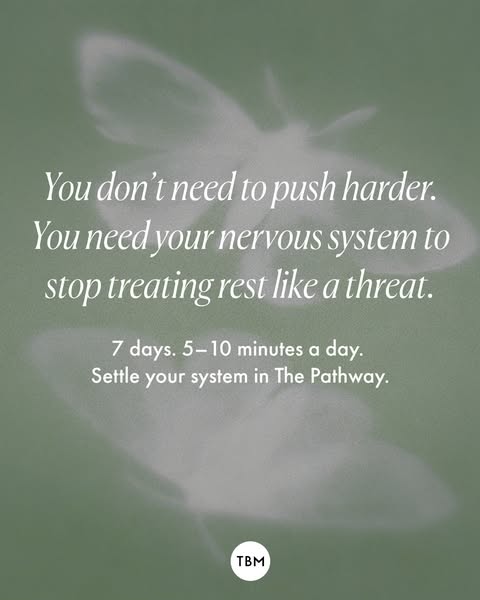 This image ad for The Pathway highlights a calming, ethereal moth image with gentle text emphasizing rest and nervous sy