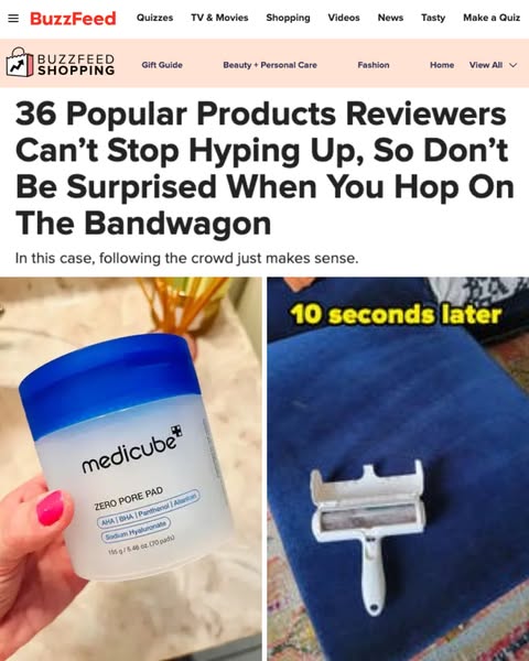 This ad promotes Medicube Zero Pore Pads by using a BuzzFeed-style article and photo ad creative. The ad showcases the p