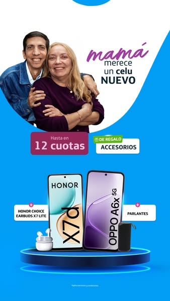 This ad is for cell phones, promoting them as a gift for mom. The ad features a woman and man, two cell phones, and acce