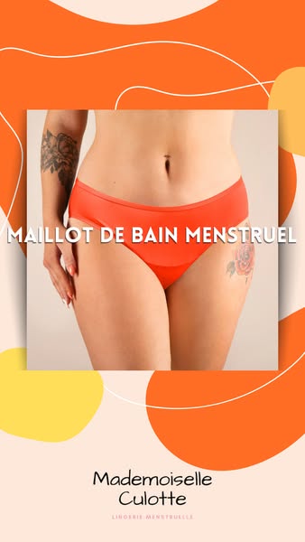 This ad displays a woman's menstrual swimsuit.
