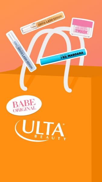 An ad for Babe Original products at Ulta Beauty. The products are placed inside of a shopping bag.
