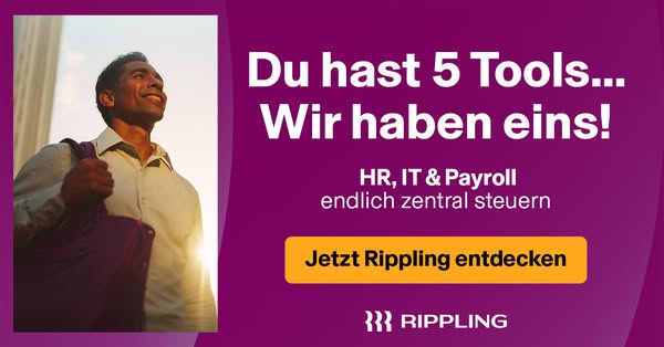 This ad for Rippling promotes its all-in-one HR, IT, and payroll solution to businesses. The ad copy and visuals highlig